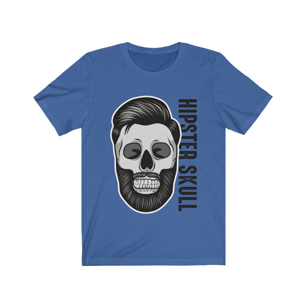 Black Hipster Skull graphic T-shirt by Plum Charlie featuring pop culture-inspired skull design on soft cotton fabric.