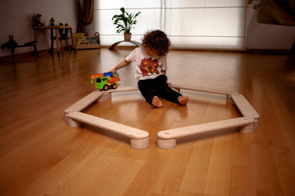Red Oceanus Montessori balance beam and stepping stones set for children&