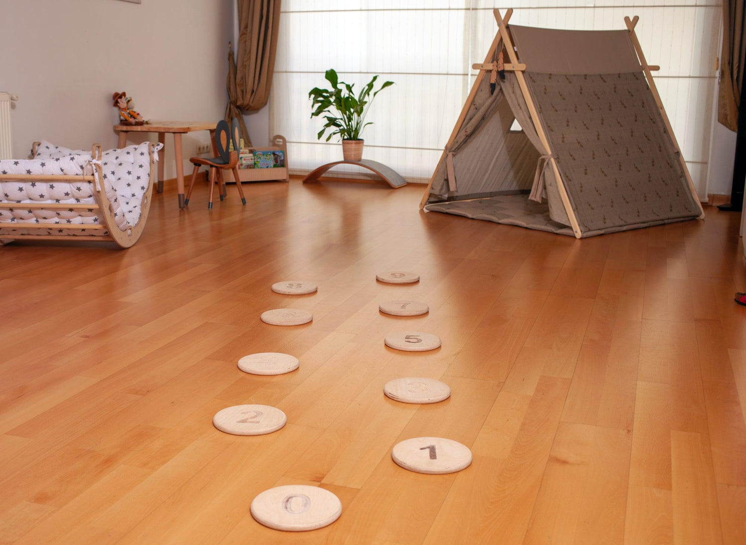 Red Oceanus Stepping Balance Stones for furniture, showing textured, flat stones arranged for balance and outdoor decor.