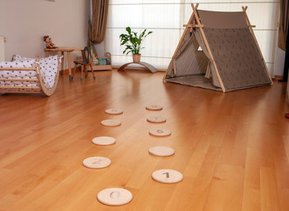 Red Oceanus Stepping Balance Stones for furniture, showing textured, flat stones arranged for balance and outdoor decor.