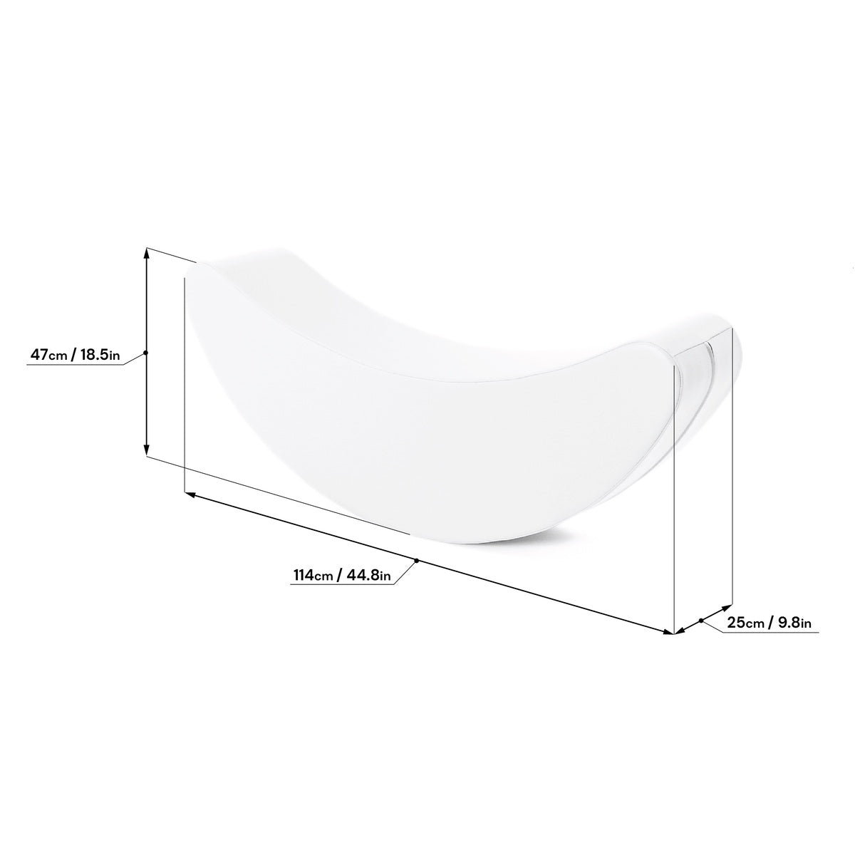 Blush Apricot banana-shaped furniture piece with smooth yellow surface and modern design.