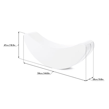 Blush Apricot banana-shaped furniture piece with smooth yellow surface and modern design.