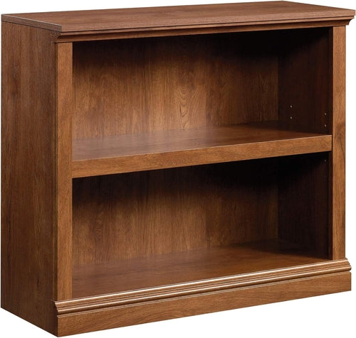 Two-tier wooden bookcase with adjustable shelves in oiled oak from Peach Maple, ideal for home storage and organization.