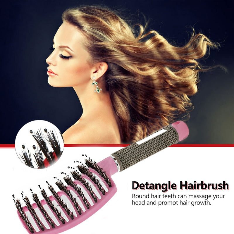 CJDropshipping anti-knot hairbrush for women, detangling brush with ergonomic handle, designed to smooth and style hair easily