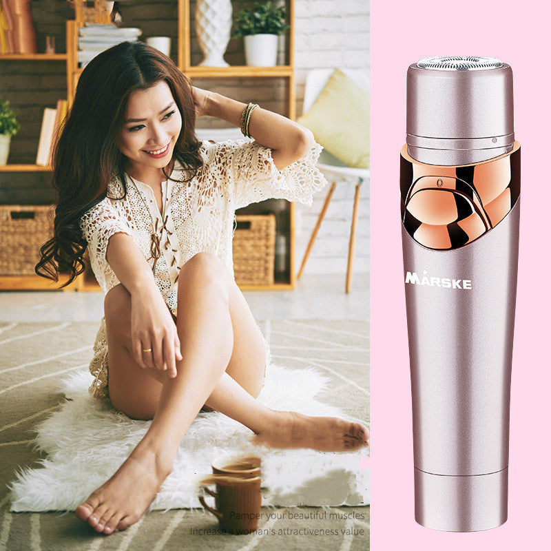 Maroon Asteria four-in-one multi-function shaver for armpit and leg hair removal, showcasing the device with multiple attachments.