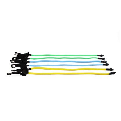 Black Lavender portable exercise bar with resistance bands for versatile home workout, shown with handles and adjustable length.