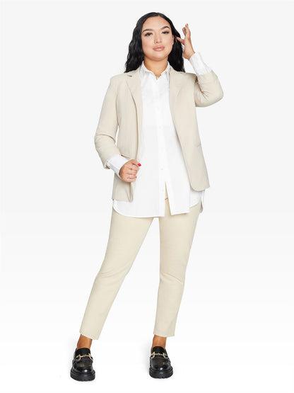 Rose Eleusis Edge To Edge Blazer, stylish tailored jacket with clean lines and structured fit, perfect for professional or casual wear.