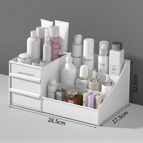 Green Alcestis plastic skincare box with clear lid, designed for organizing and storing skincare products efficiently.