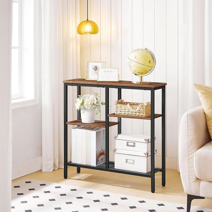 Narrow Console Table 4 Tier Industrial Grade Entryway