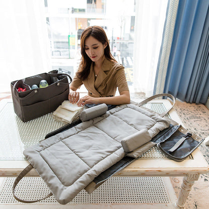 Maroon Asteria folding large capacity mother and baby bag with multiple compartments, designed for parenthood essentials.