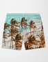 Sky Felix beach shorts with a vibrant print, displayed on a model, perfect for casual summer beachwear.
