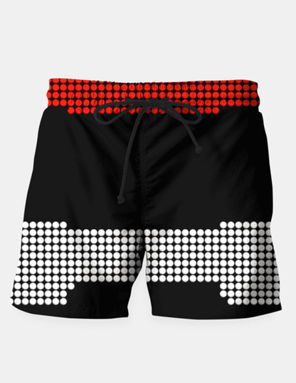 Sky Felix beaded shorts paired with a T-shirt, showcasing detailed beadwork and casual summer style.