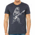 Indigo Tiger T-shirt featuring a bear playing bass guitar in a heather navy color, casual and stylish graphic apparel.