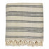 Beige woven Turkish throw blanket with stripe pattern, ideal for home decor, by Ariel.