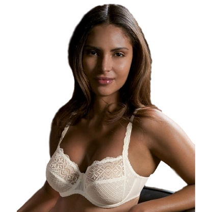 Plus size Lime Lucy Conturelle Belle De Jour sheer lace bra with delicate floral design and supportive underwire.