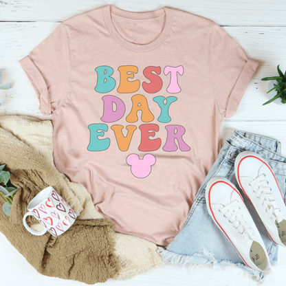 Heather prism peach Best Day Ever T-shirt by Jade Thalassa featuring casual, soft fabric and stylish graphic design.