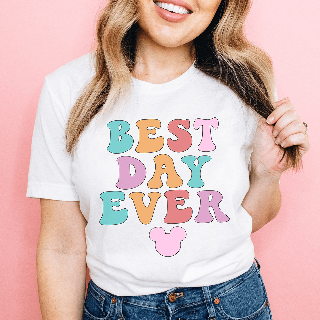 White Jade Thalassa Best Day Ever Tee featuring peachy Sunday graphic on soft cotton T-shirt.