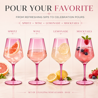 Floating Wine Glasses for Pool (18 Oz | Set of 2)