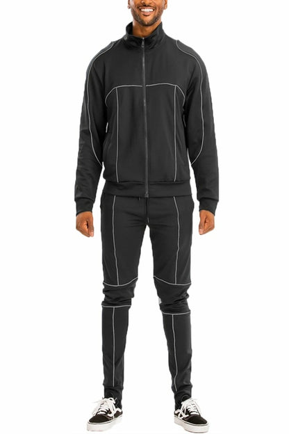 Black 3M reflective pipe track set by Lime Milo for men&