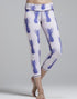 Blue Pineapple Legging from Sky Felix, featuring vibrant pineapple print, shown laid flat with smooth, stretchy fabric.