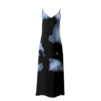 Blue resort maxi dress with graphic print, women&