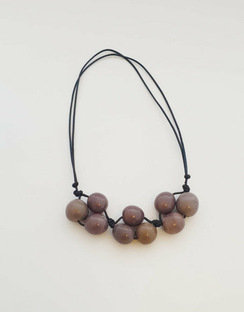 Byzantium Artemis Bolota adjustable necklace with a grey pendant, showcasing elegant jewelry design and versatile style.