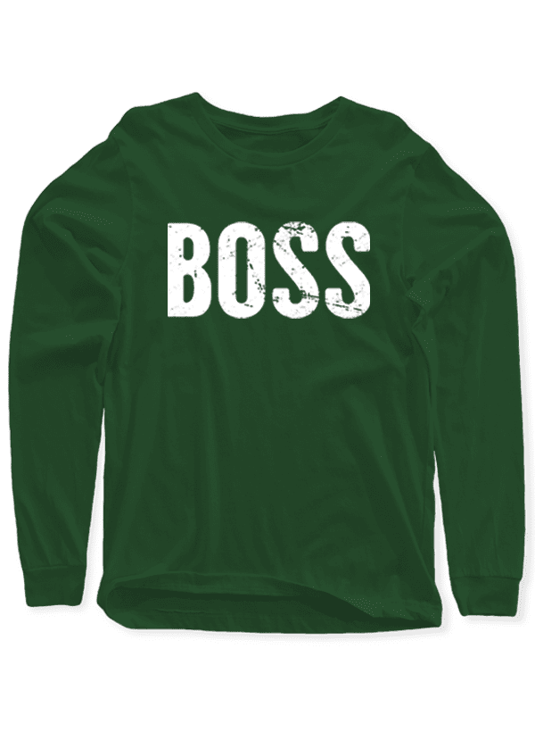 Scorpius Boss full sleeves T-shirt in black, featuring a crew neck and long sleeves, made from comfortable fabric.