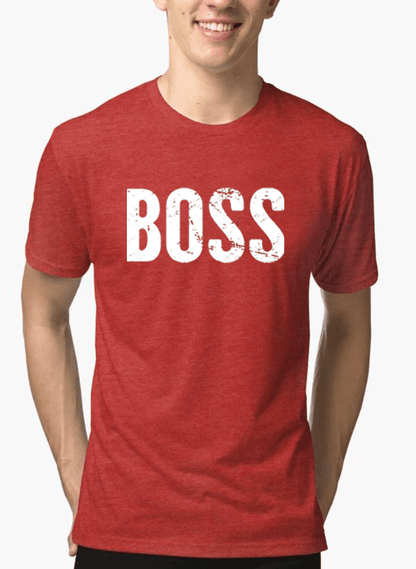 Scorpius Boss Half Sleeves Melange T-shirt in grey fabric, casual fit, with a crew neckline and short sleeves.