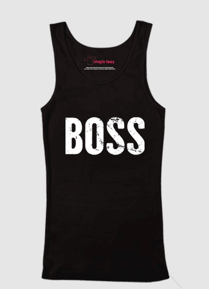 Scorpius Boss Tank Top, sleeveless casual tank top with bold design, displayed on a neutral background.