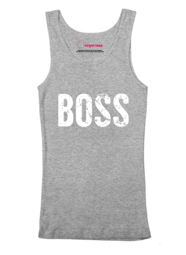 Scorpius Boss Tank Top, sleeveless casual tank top in black with branding logo, perfect for everyday wear.