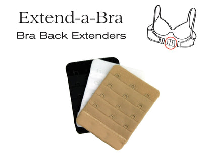 Melanter Extend-a-Bra 3-hook lingerie bra extender showing three-hook closure for adjustable fit and comfort.