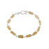 Silver rectangular link bracelet featuring citrine stones, crafted by Grey Clymene, showcasing elegant jewelry design.