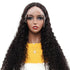 Deep wave Brazilian human hair lace frontal wig by Cerise Alfie with a 13x6 transparent lace for natural look.