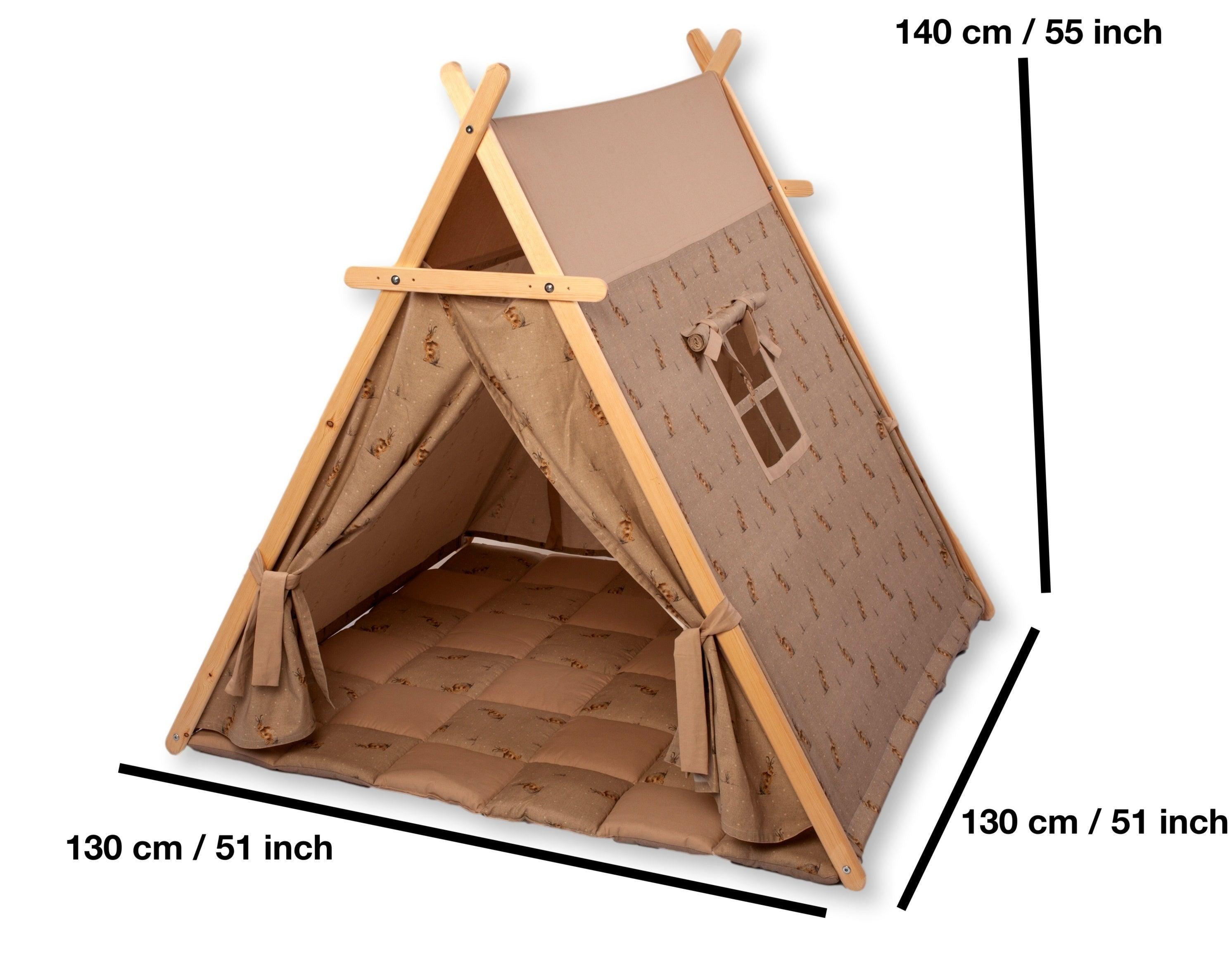 Red Oceanus XL play tent with bunny design and matching play mat set, ideal for kids&