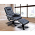 Black PU leather massage chair recliner ottoman with remote control, designed for home lounge and relaxation by Magenta Danae.