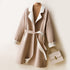 Ladies wool double-faced coat by Carmine Juneberry featuring a classic design and cozy warmth, shown in a stylish front view.