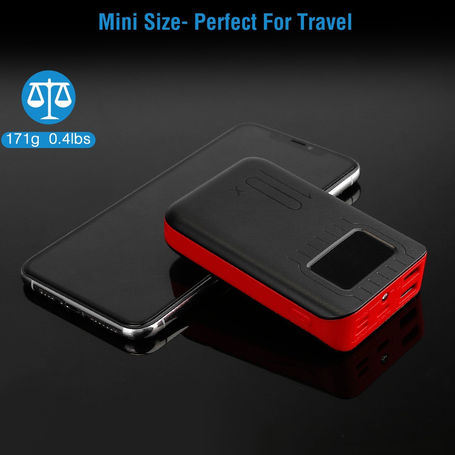 Pear Daisy 1W portable power bank with dual USB ports, external battery pack for charging devices on the go.