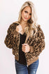 Soft plush leopard jacket for women by Jade, featuring a cozy, stylish design with a leopard print pattern and comfortable fit.