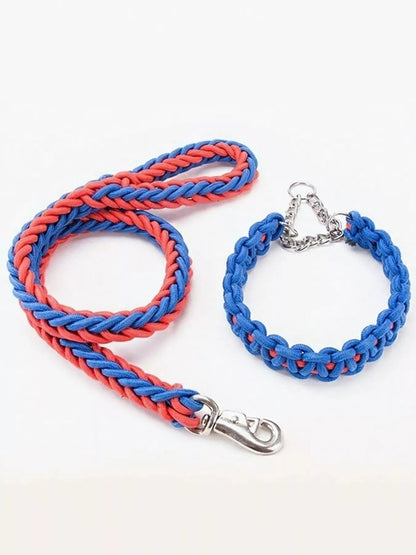 Pear Daisy 2-piece braided rope pet leash with metal clasp, durable and stylish for walking dogs in home and garden settings.