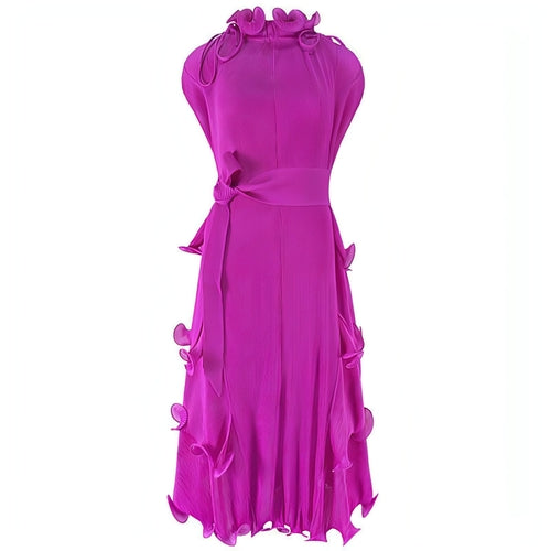 Autumn short sleeve pleated dress by Carmine Juneberry featuring a stylish, affordable luxury design.