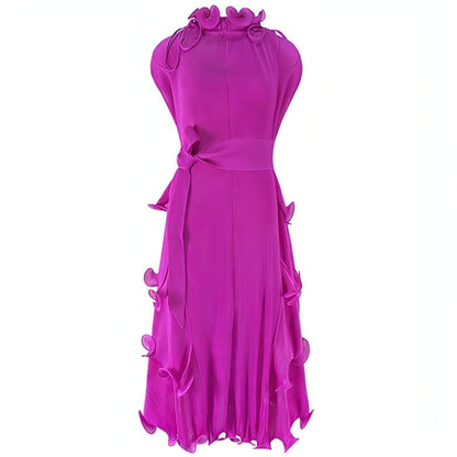 Autumn short sleeve pleated dress by Carmine Juneberry featuring a stylish, affordable luxury design.