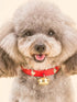 Leather pet collar with bell from Pear Daisy, featuring durable leather and a small bell for easy pet identification.