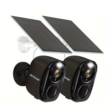 2-Pack 3MP Wireless Solar Outdoor Security Cameras