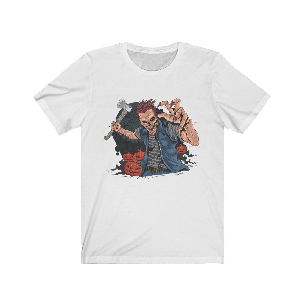 Halloween Pumpkin Hunter T-shirt by Plum Charlie featuring a festive design with pumpkins and autumn-themed graphics.