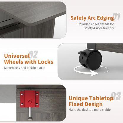 Compact Folding Dining Table With Integrated Wheels