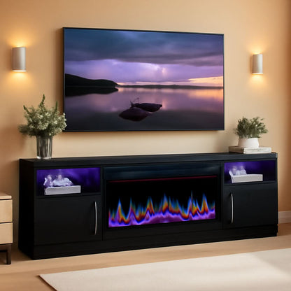 LED Electric Fireplace Entertainment Center 80 Inch