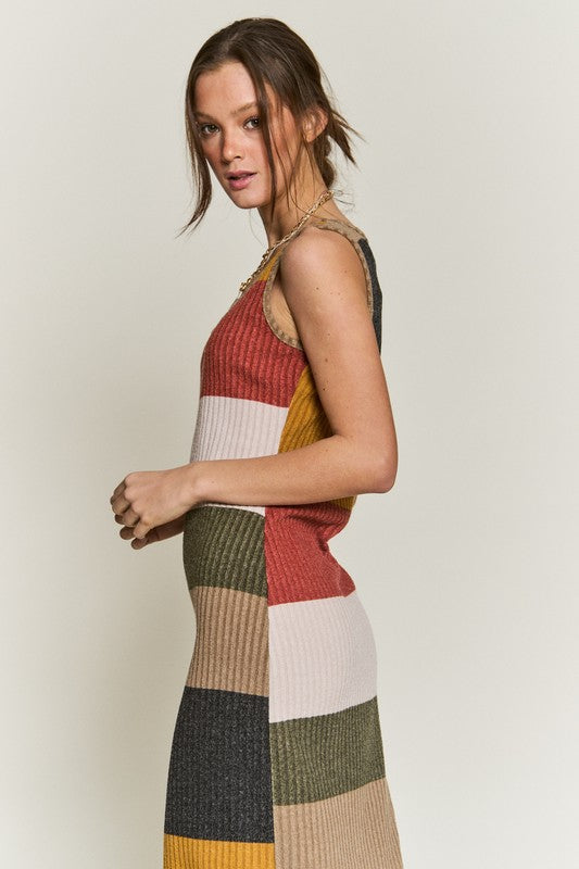 Jade Icarus color block casual dress for women featuring vibrant geometric patterns and a comfortable fit.