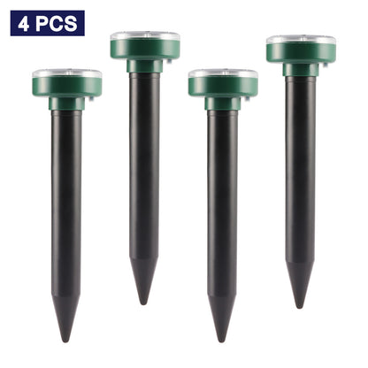 Teal Simba 4pcs ultrasonic solar power mouse repellers for outdoor pest control, designed for effective rodent repellent in gardens.