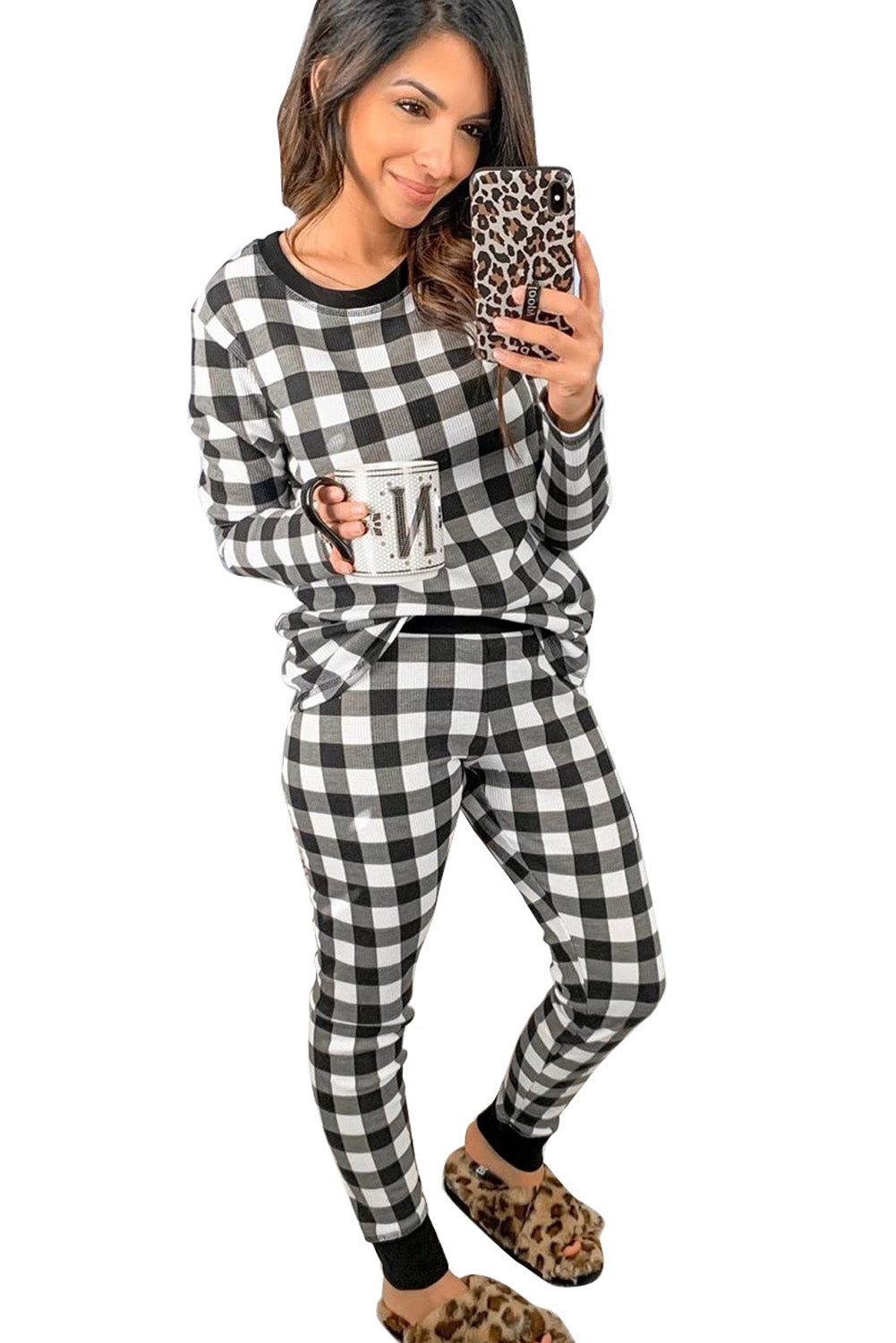 Black plaid women&
