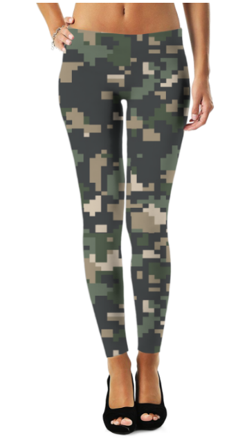 Camofludge 8 Legging by Sky Felix, stylish camouflage pattern leggings displayed on a model.